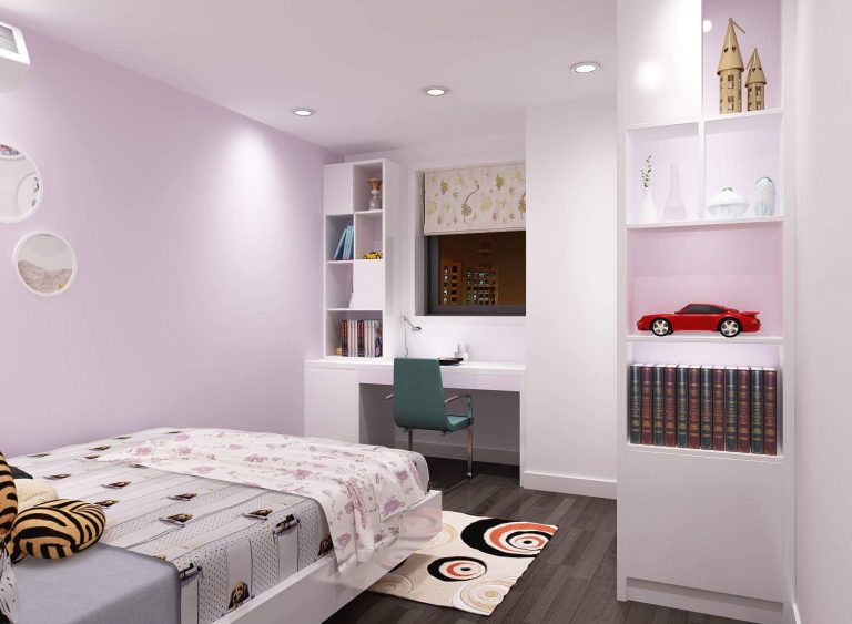 Phòng ngủ cho bé với tone hồng cá tính